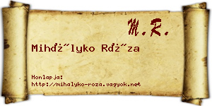 Mihályko Róza névjegykártya